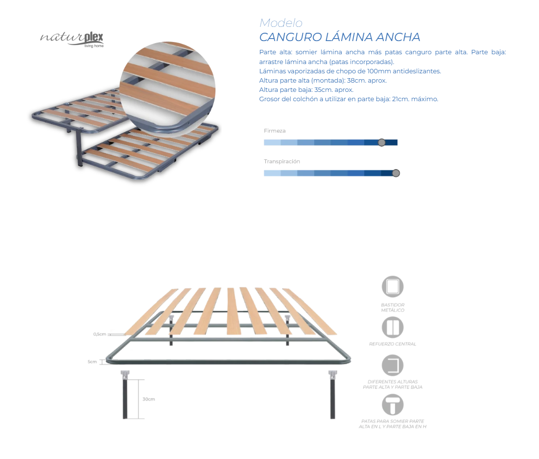 Somier Canguro Lámina Ancha